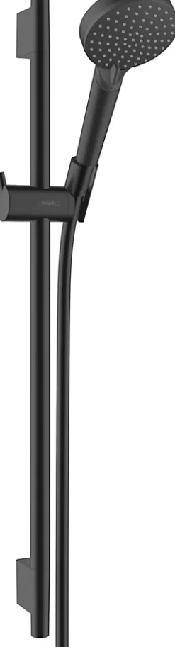 Colonne De Douche Sans Robinetterie|Hansgrohe Kit de douche sans robinetterie avec pommeau + douchette 2 jets + barre réglable, noir, Vernis Blend