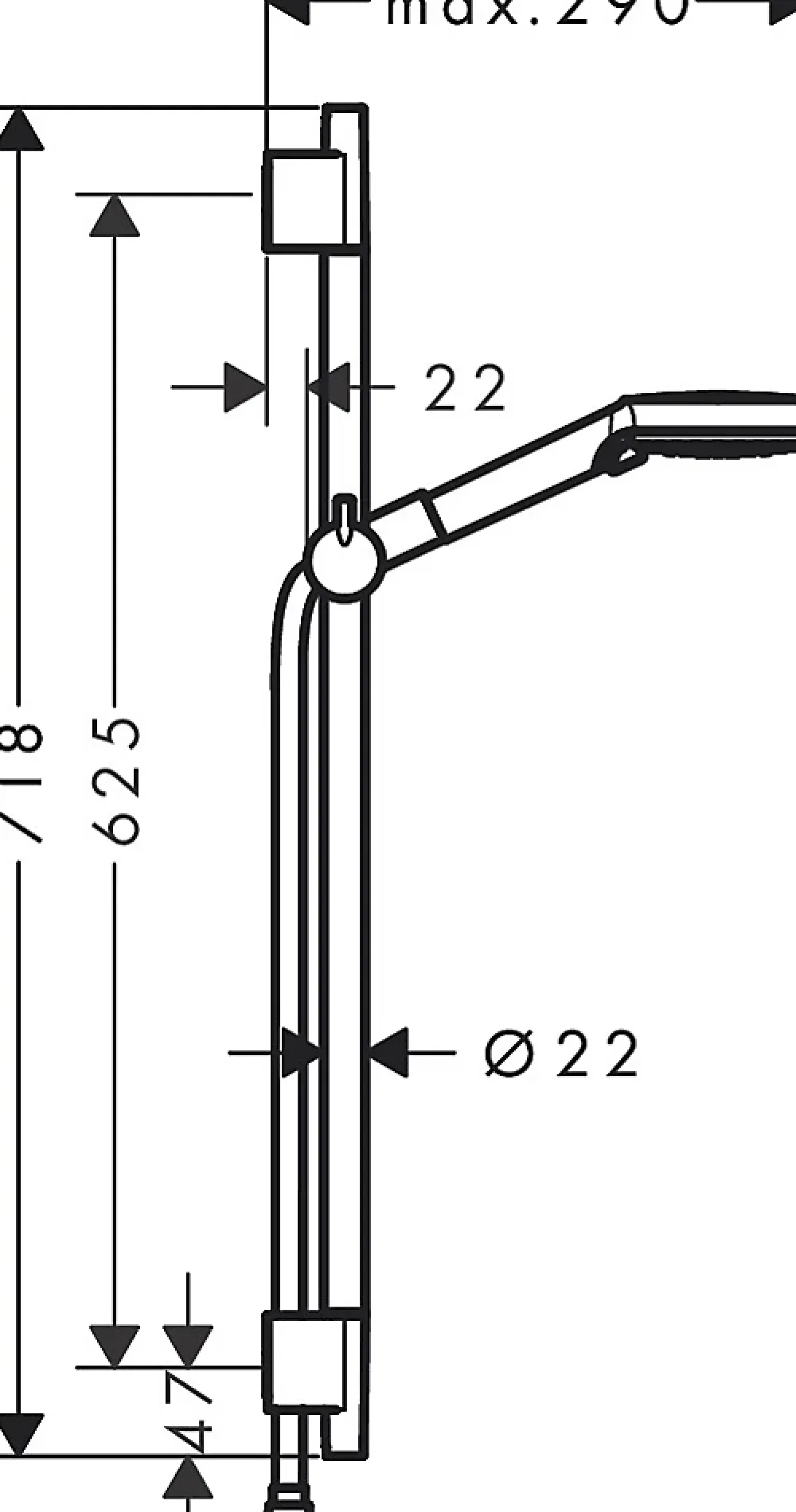 Colonne De Douche Sans Robinetterie|Hansgrohe Kit de douche sans robinetterie avec pommeau + douchette 2 jets + barre réglable, noir, Vernis Blend