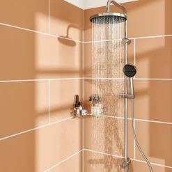 Colonne De Douche Thermostatique|GoodHome Kit de douche sans robinetterie avec pomme de tête, douchette et barre chrome Maza