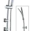Edouard Rousseau Kit de douche sans robinetterie avec douchette 3 jets + flexible + barre réglable, chrome, Milk