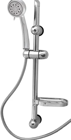 Edouard Rousseau Kit de douche sans robinetterie avec douchette 3 jets + flexible + barre réglable, chrome, Tamari