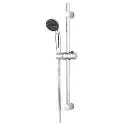 Colonne De Douche Sans Robinetterie|GoodHome Kit de douche sans robinetterie avec barre réglable chrome + douchette + flexible Blyth