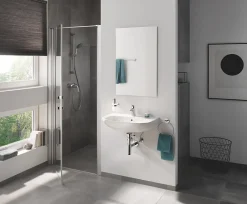 Grohe Kit de douche sans robinetterie avec douchette 2 jets + flexible + barre réglable, chrome, Vitalio Start 100