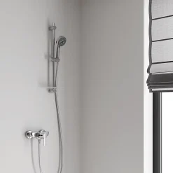 Grohe Kit de douche sans robinetterie avec douchette 3 jets + flexible + barre réglable Vitalio