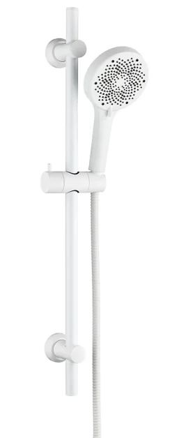 Edouard Rousseau Kit de douche sans robinetterie avec douchette, flexible et barre réglable, blanc, Bolton