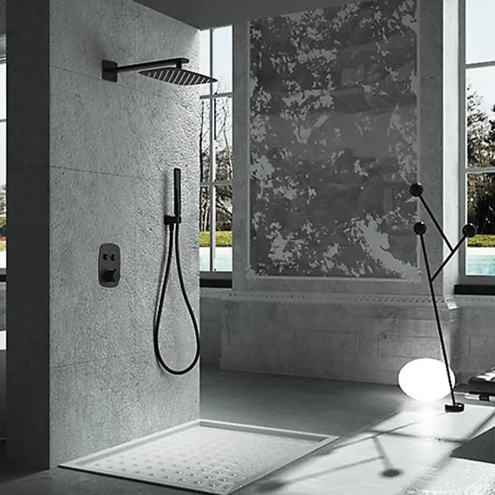 Imex Products Kit de douche thermostatique encastre HIDRA noir mat