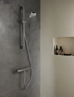 Colonne De Douche Thermostatique|Hansgrohe Kit de douche thermostatique Crometta Vario