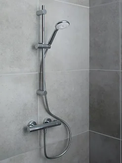 GoodHome Kit de douche thermostatique chrome Cavally