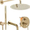 Colonne De Douche Mécanique|Rea Kit de douche-baignoire encastrée Lungo Gold + box