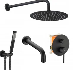 Colonne De Douche Mécanique|Rea Kit de douche-baignoire encastrée Lungo Black + box