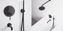 Colonne De Douche Mécanique|Rea Kit de douche-baignoire encastrée Lungo Black + box