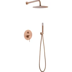 Imex Products Kit douche encastrable laitonacier PVD or rose mitigeur 2 voies tête 25 cm