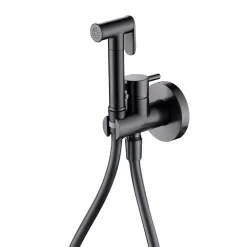 Robinet De Bidet|Imex Kit Douchette anti-calcaire hygiénique encastrée WC ou Bidet Salle de Bain Black Gun Métal MUNICH RDM001/BGM
