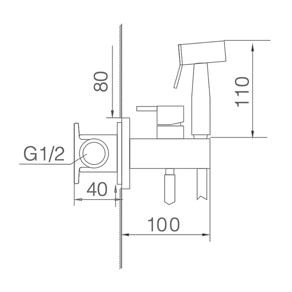 Robinet De Bidet|Imex Kit Douchette anti-calcaire hygiénique encastrée WC ou Bidet Salle de Bain Black Gun Métal MUNICH RDM001/BGM