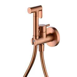 Imex Kit Douchette anti-calcaire hygiénique encastrée WC ou Bidet Salle de Bain Or Rose MUNICH RDM001/ORC