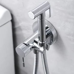 Imex Kit Douchette anti-calcaire hygiénique encastrée WC ou Bidet Salle de Bain Chrome LINE RDD038