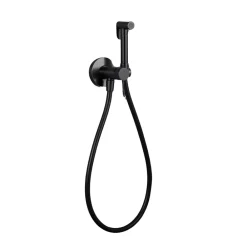 Robinet De Bidet|Imex Kit Douchette anti-calcaire hygiénique encastrée WC ou Bidet Salle de Bain Noir Mat LINE RDD038/NG
