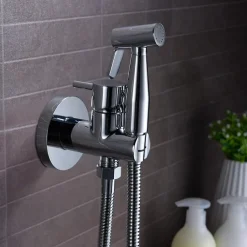 Imex Kit Douchette anti-calcaire hygiénique encastrée WC ou Bidet Salle de Bain Chrome MUNICH RDM001