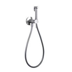 Robinet De Bidet|Imex Kit Douchette anti-calcaire hygiénique encastrée WC ou Bidet Salle de Bain Nickel Brossé LINE RDD038/NQ