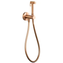 Imex Kit Douchette anti-calcaire hygiénique encastrée WC ou Bidet Salle de Bain Or Rose LINE RDD038/ORC