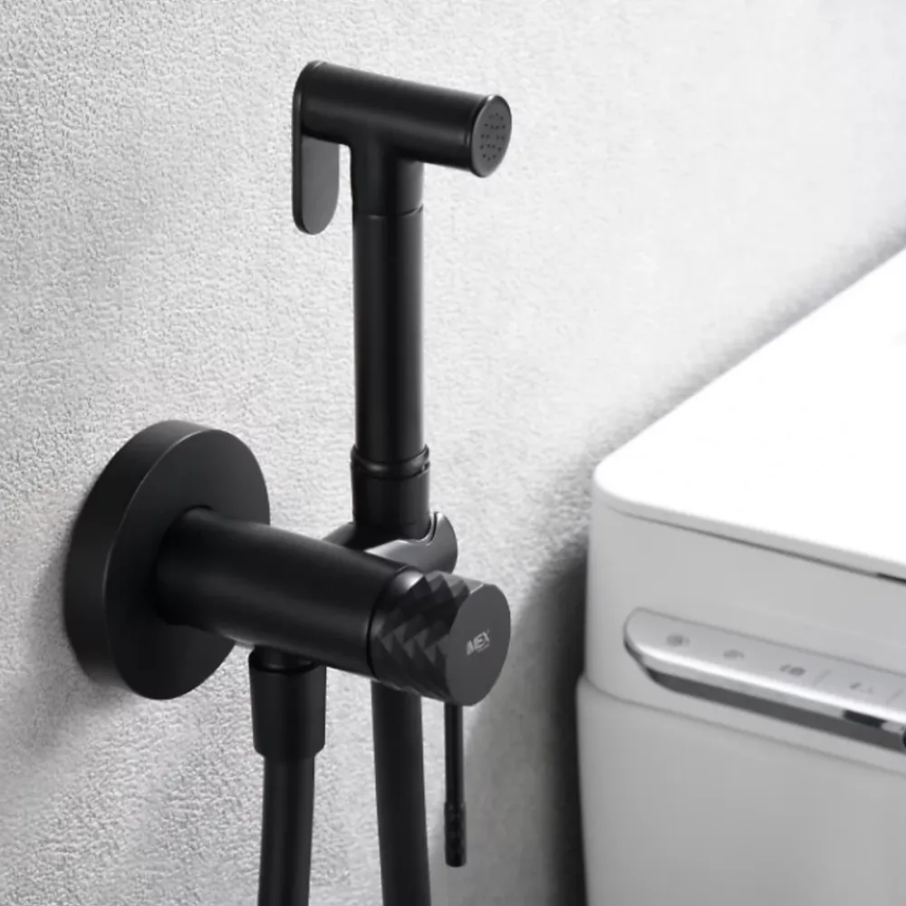 Imex Kit Hygiène Douchette de WC / Bidet Encastré Noir Mat GENOVA RDG053/NG