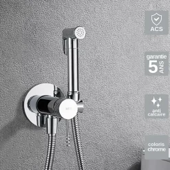 Imex Kit Hygiène Douchette de WC / Bidet Encastré Chrome GENOVA RDG053