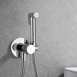 Imex Kit Hygiène Douchette de WC / Bidet Encastré Chrome GENOVA RDG053