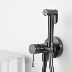 Imex Kit Hygiène Douchette de WC / Bidet Encastré Black Gun Métal GENOVA RDG053/BGM