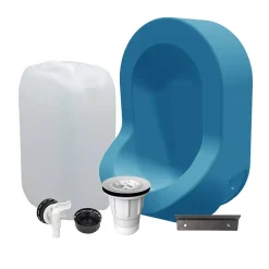 Ti'Pi Kit spécial jardin : urinoir mural sans eau et bidon de récupération 25L - Valorisation de l'urine comme engrais - Bleu