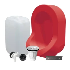 Ti'Pi Kit spécial jardin : urinoir mural sans eau et bidon de récupération 25L - Valorisation de l'urine comme engrais - Rouge