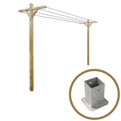 Cémonjardin Kit étendoir à linge extérieur Séville + 2 supports à fixer