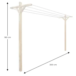 Cémonjardin Kit étendoir à linge extérieur Séville + 2 supports à fixer