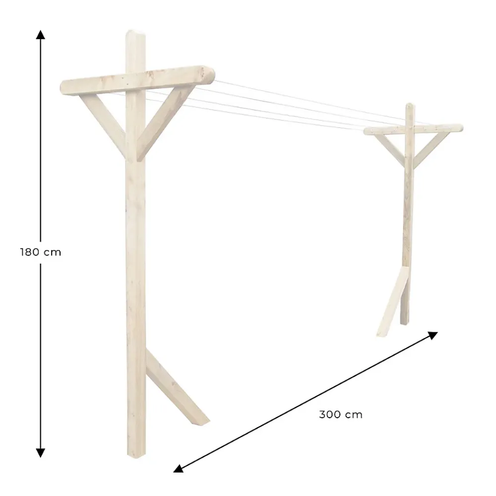 Etendoir À Linge|Cémonjardin Kit étendoir à linge extérieur Séville premium + 2 supports poteaux à fixer