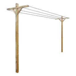 Etendoir À Linge|Cémonjardin Kit étendoir à linge extérieur bois Séville + 2 supports poteaux à enfoncer