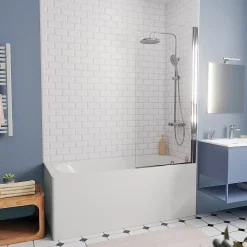 Baignoire Droite|Kolo by Geberit 160x70 cm Ensemble baignoire Opal Plus universelle + Pare baignoire pivotant chrome + pieds (XWP1260000-SETP1)