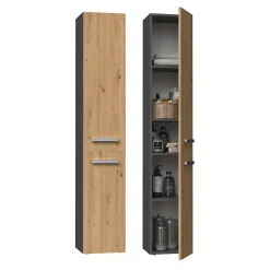 Autres KOMMA - Meuble salle de bain 2 portes - 31x30x174 cm - Colonne rangement SDB