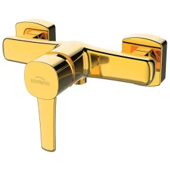 Invena Laiton Dore Robinet Douche Salle de Bain Levier Unique Mural Melangeur