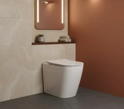 Wc À Poser|Laneri WC AU SOL Série Moon - Cuvette Rimless sans bride Blanc Brillant FIL Mural - Abattant Soft-Close