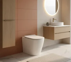 Wc À Poser|Laneri WC AU SOL Série Moon - Cuvette Rimless sans bride Blanc Brillant FIL Mural - Abattant Soft-Close