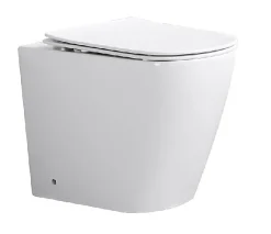 Wc À Poser|Laneri WC AU SOL Série Moon - Cuvette Rimless sans bride Blanc Brillant FIL Mural - Abattant Soft-Close