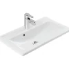 Sanindusa Lavabo à encastrer céramique traditionnelle Look 63x46 blanc (robinet et vidage non inclus)