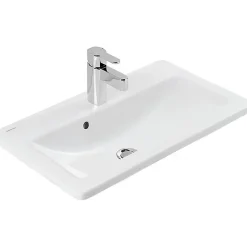 Sanindusa Lavabo à encastrer céramique traditionnelle Look 63x46 blanc (robinet et vidage non inclus)