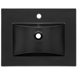 Luxebath Lavabo à encastrer noir mat céramique avec bouchon de vidange 615 x 470 x 175 mm
