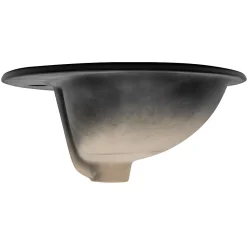Luxebath Lavabo à encastrer noir mat céramique bouchon de vidange argent