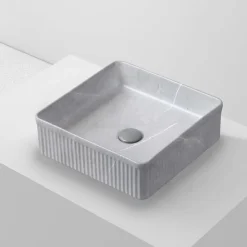 Poalgi Lavabo à poser CORINTO IBI céramique 37,5x13x37,5 cm gris pietra