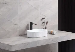 Poalgi Lavabo à poser CORINTO OVALO céramique 49,5x13x31 cm blanc
