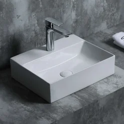 Poalgi Lavabo à poser K45 céramique 45,5x12,5x35,5 cm blanc