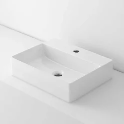 Poalgi Lavabo à poser K45 céramique 45,5x12,5x35,5 cm blanc