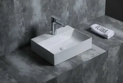 Poalgi Lavabo à poser K45 céramique 45,5x12,5x35,5 cm blanc