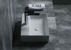 Poalgi Lavabo à poser K45 céramique 45,5x12,5x35,5 cm blanc